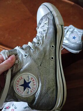 Converse High Tops Metallic Silver Sneakers